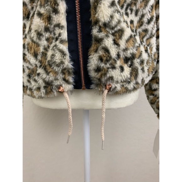 Lucky Brand Animal Print Faux Fur Hooded Jacket - Picture 7 of 10
